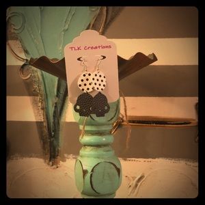 Faux leather skull earrings